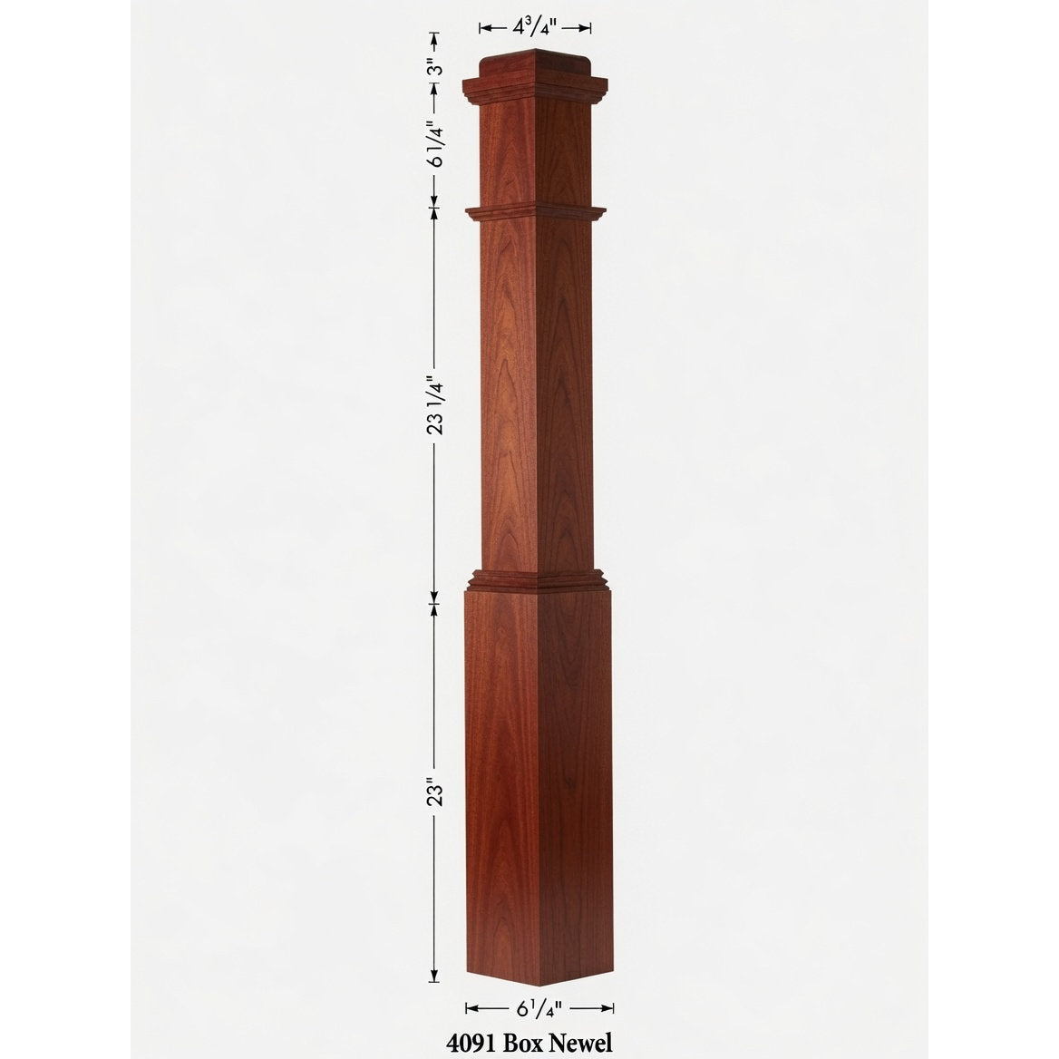4091 Box Newel Post - American Cherry
