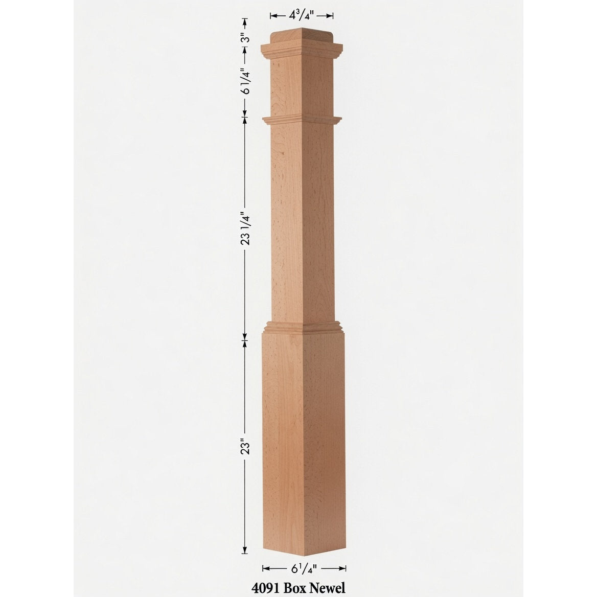 4091 Box Newel Post - Beech