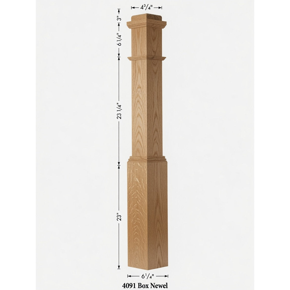 4091 Box Newel Post - White Oak