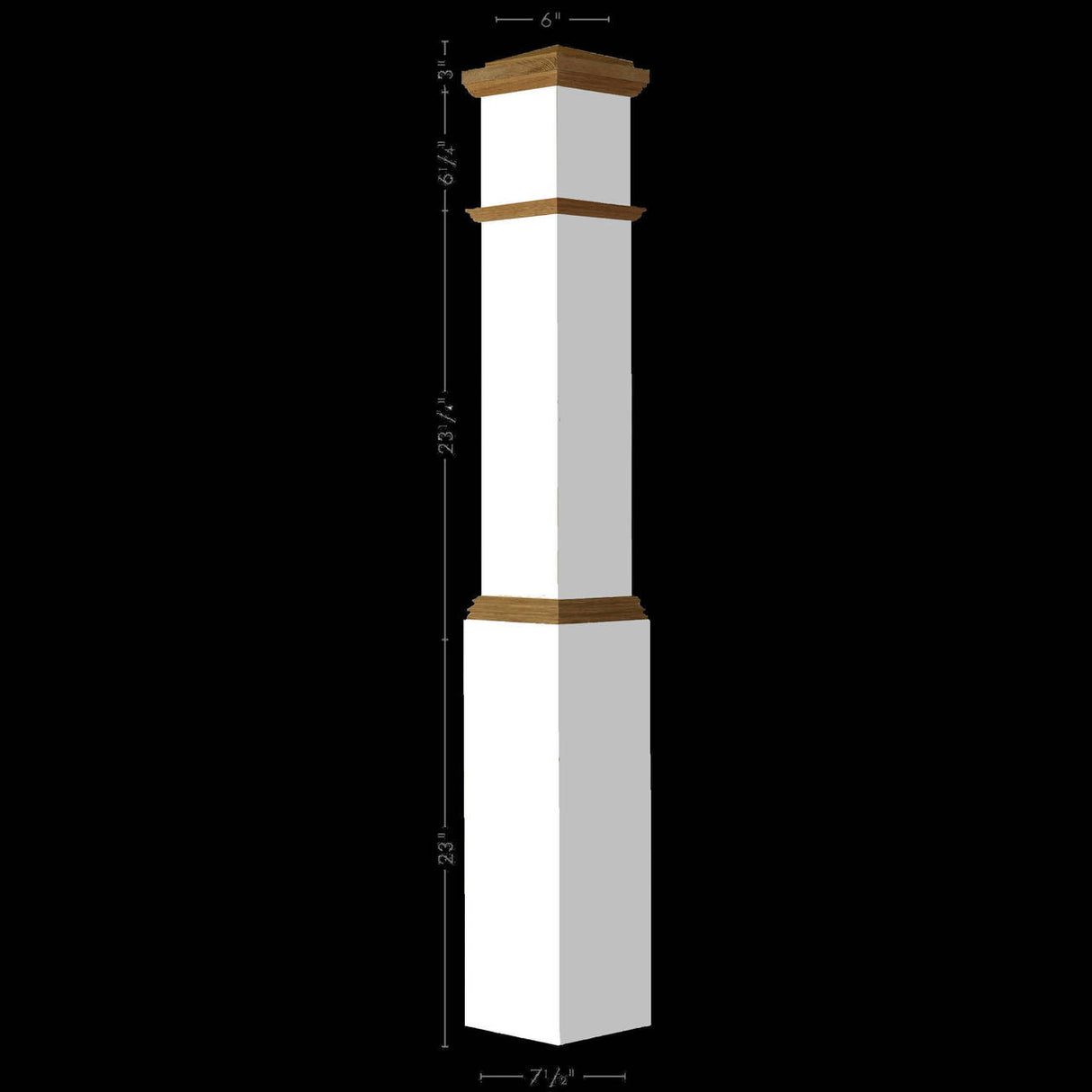 092 Primed with Special Species Trim Box Newel Post