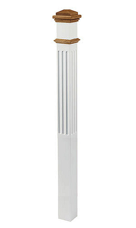 4094-NSF No Stained 4" Fluted Primed Box Newel