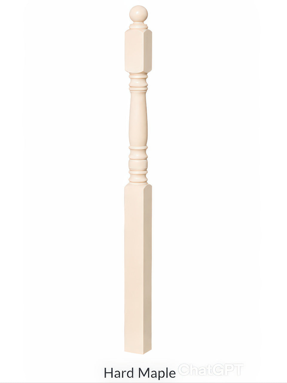 4300 Ball Top Starting Newel Post, Hard Maple