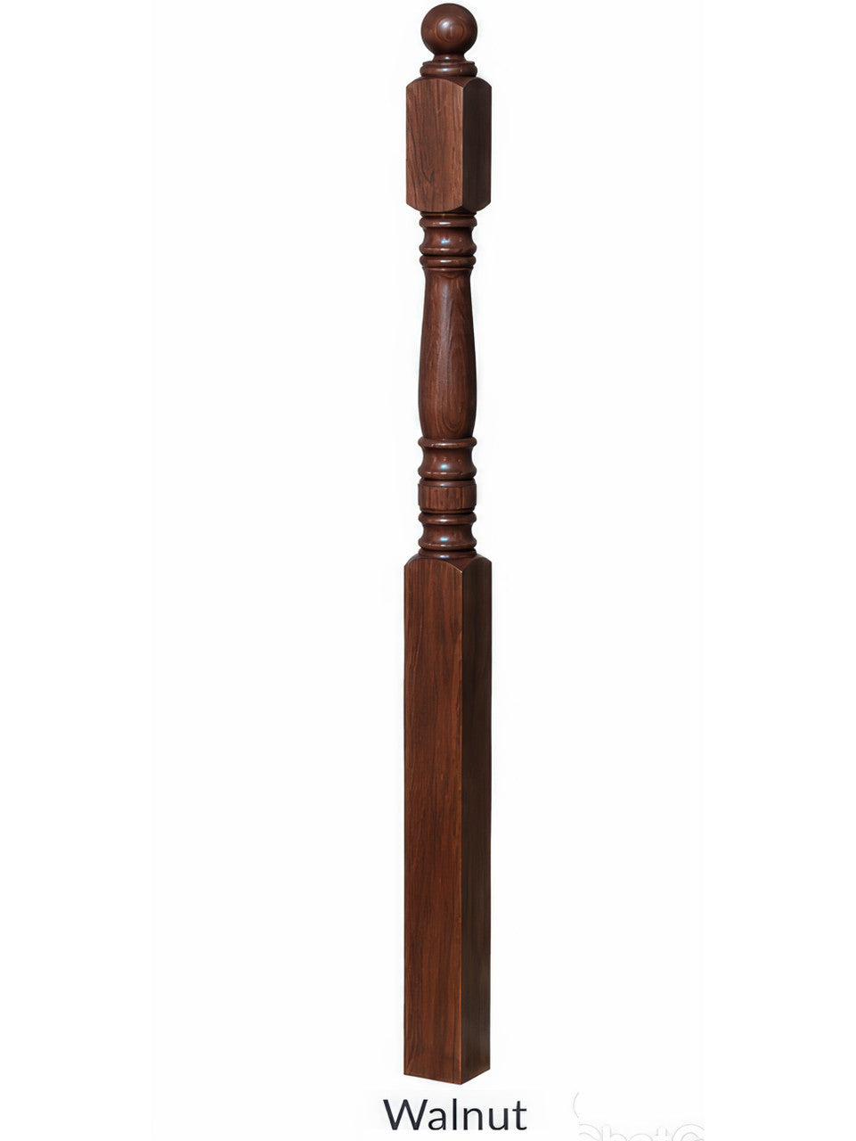 4300 Ball Top Starting Newel Post, Walnut