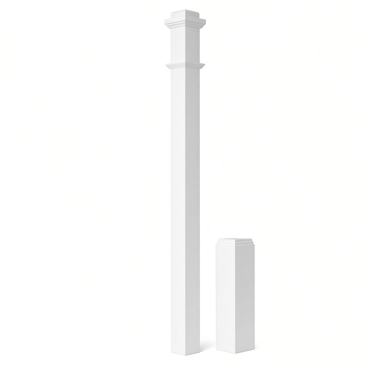 4491 3-1/2" x 55" Box Newel Post with attached pedistal, Primed