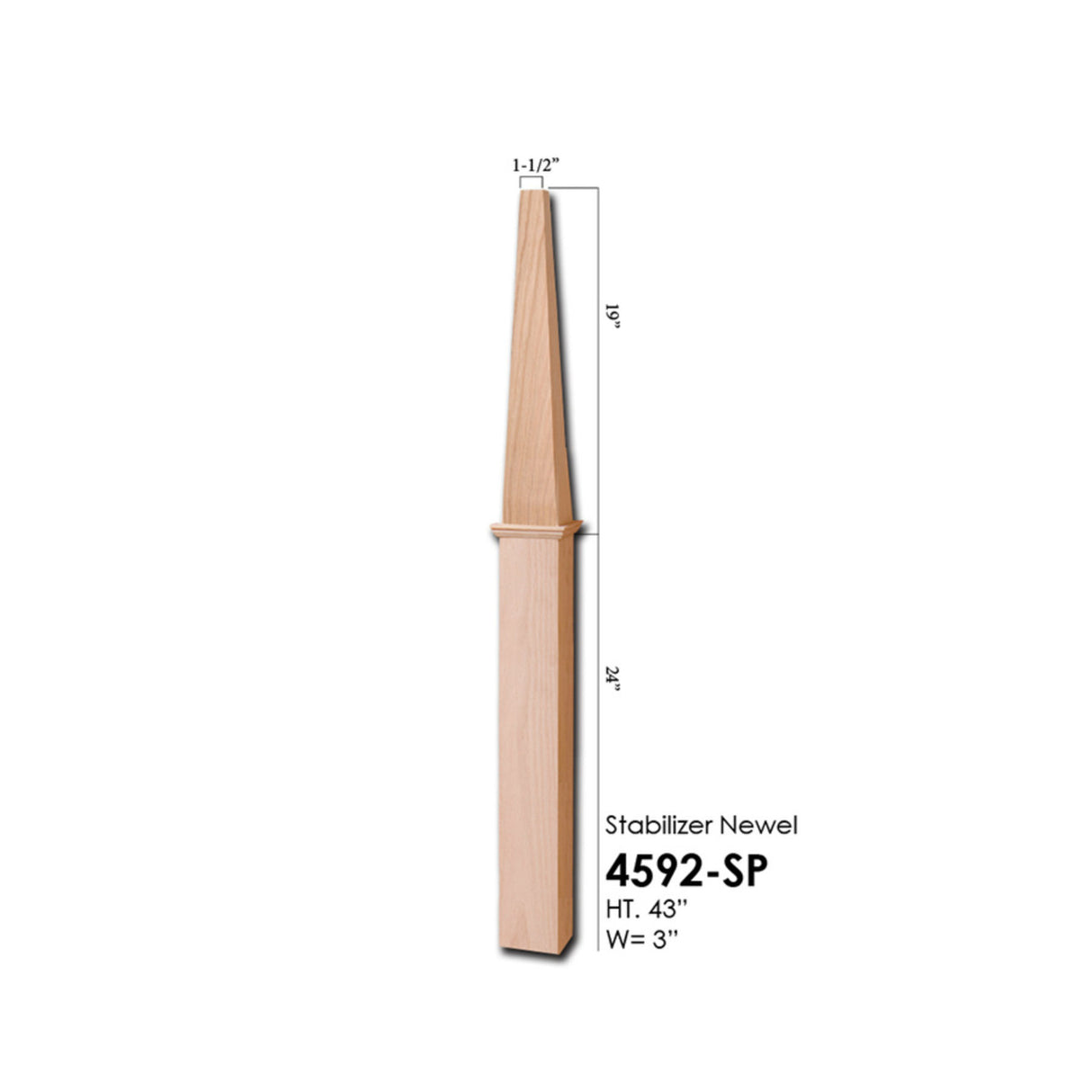 4592-SP Stabilizer Box Newel Post