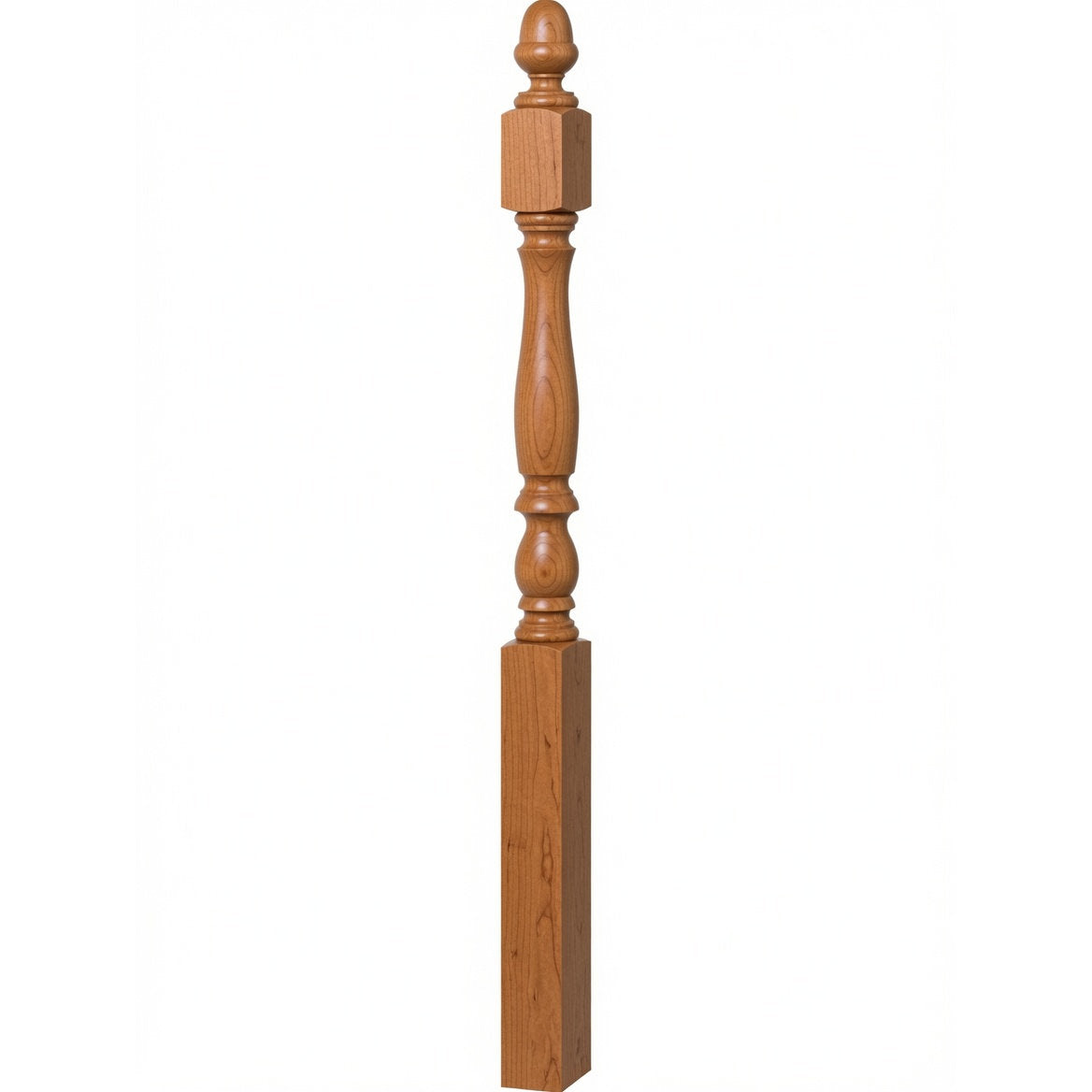 4600 (48") or 4604 (60") Ball Top Country Plain Newel Post, American Cherry