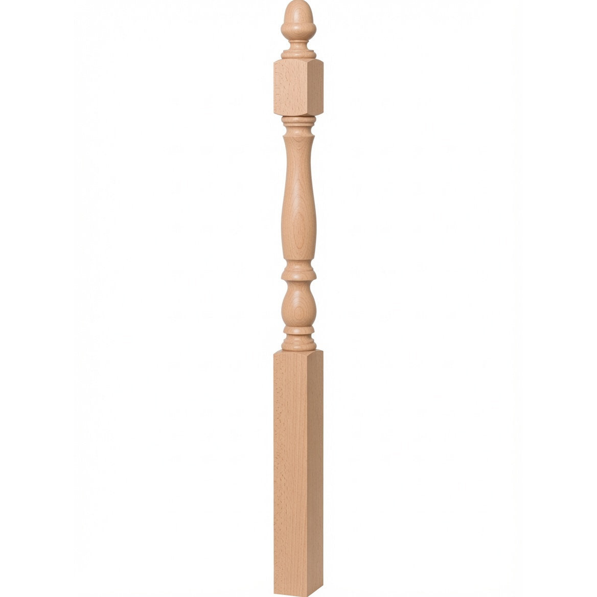 4600 (48") or 4604 (60") Ball Top Country Plain Newel Post, Beech