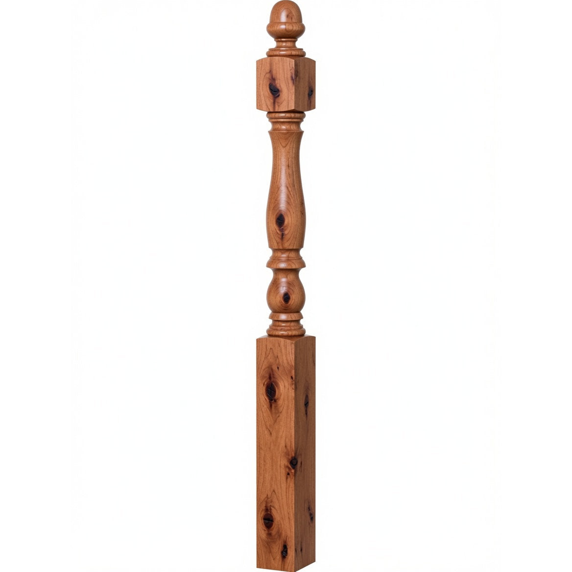 4600 (48") or 4604 (60") Ball Top Country Plain Newel Post, Knotty Alder