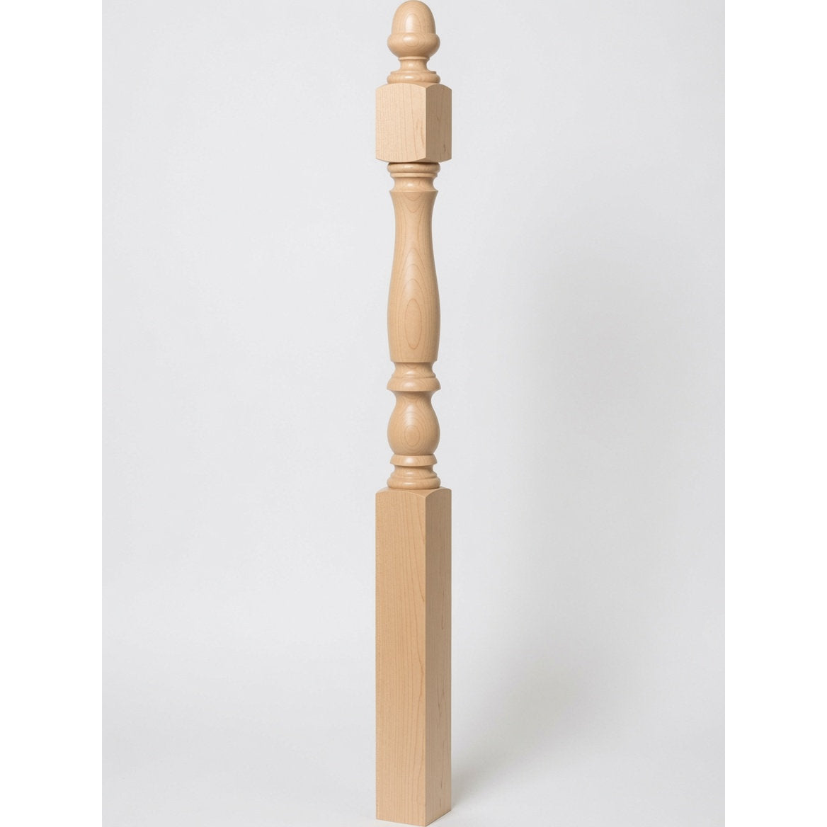 4600 (48") or 4604 (60") Ball Top Country Plain Newel Post, Soft Maple