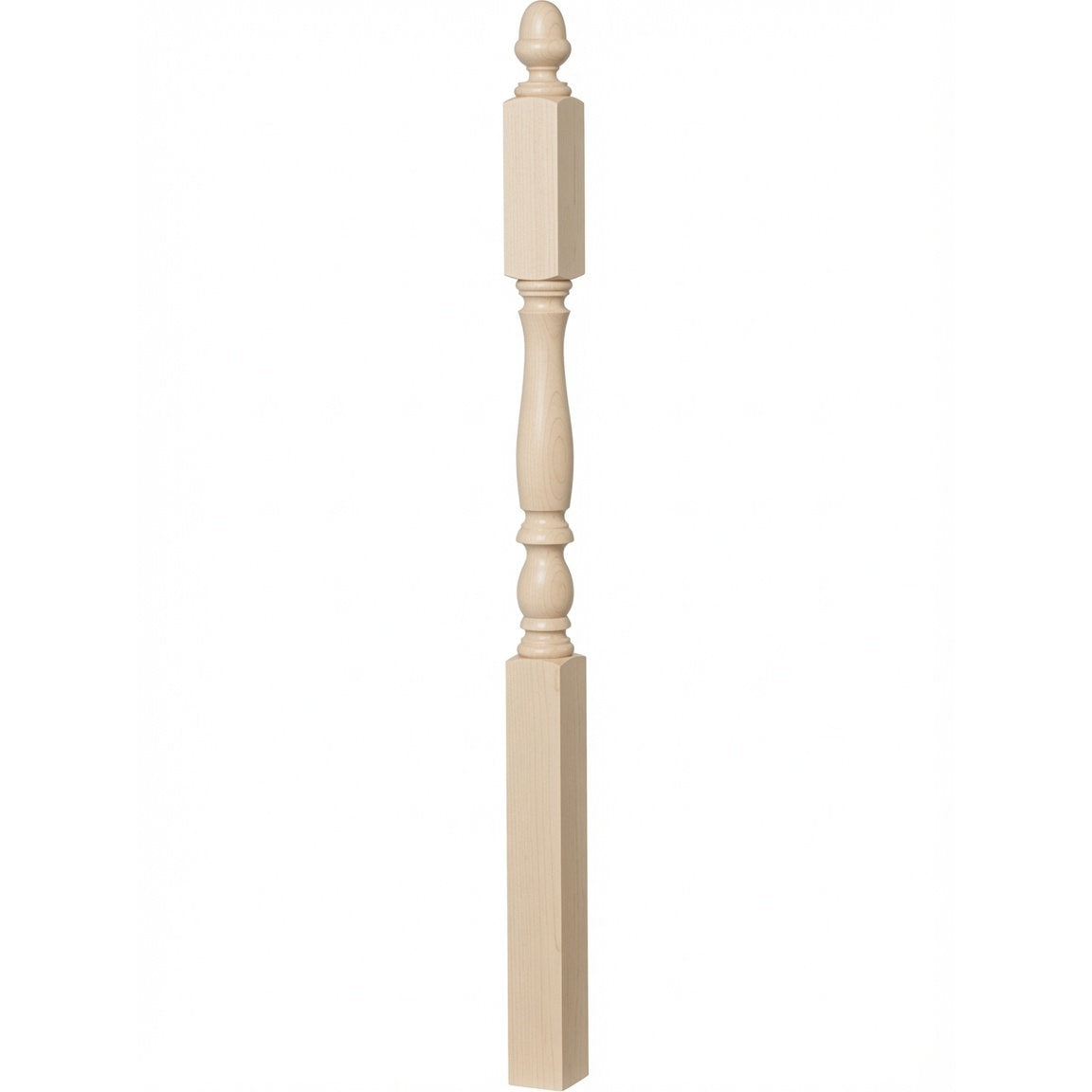 4606 3-1/4" x 60" Country Landing Newel Post, Hard Maple