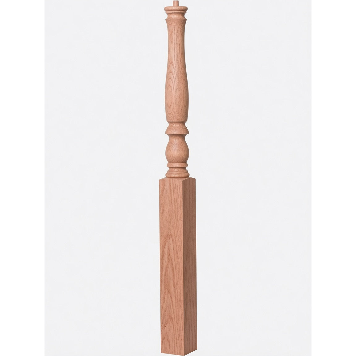 4670 3-1/4" Country Starting Pin Top Newel Post, Red Oak