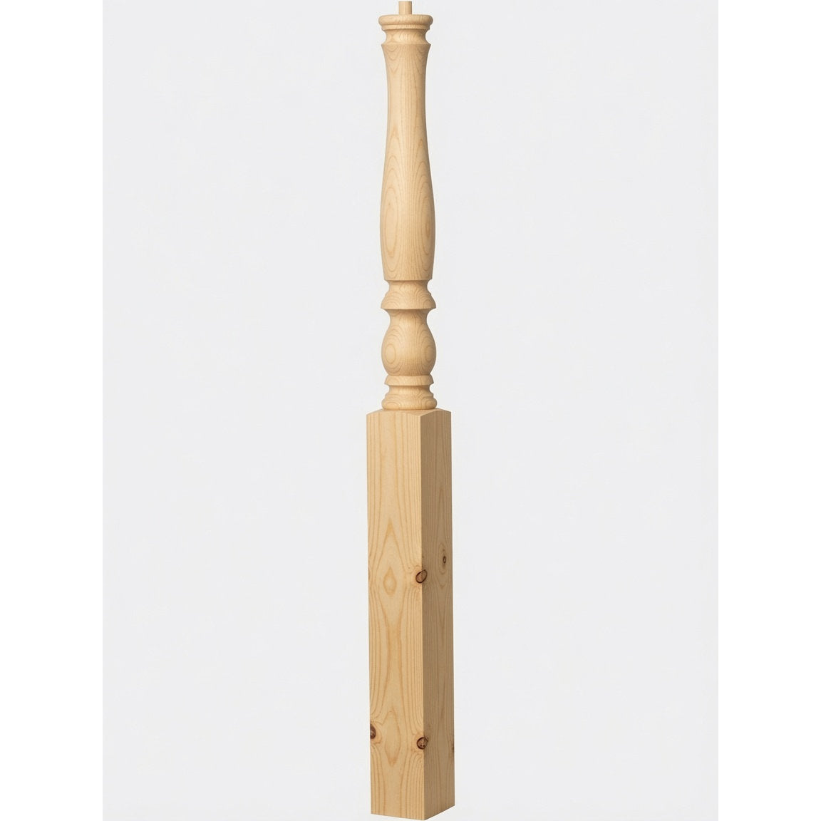 4670 3-1/4" Country Starting Pin Top Newel Post, Yellow Pine