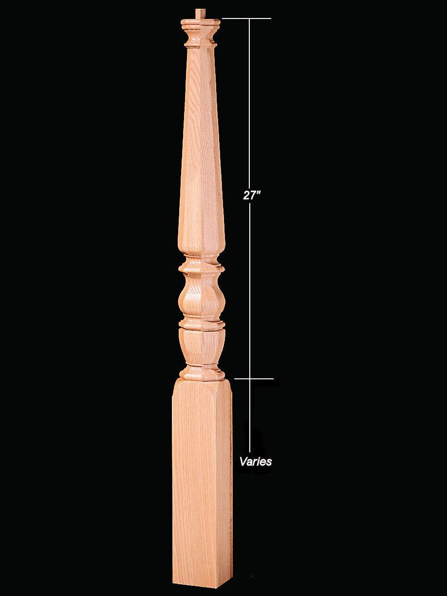 4814P 48" Plain Pin Top Universal 1800s Newel Post