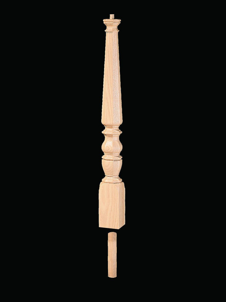 4813R Reeded Pin Top Volute 1800s Newel Post
