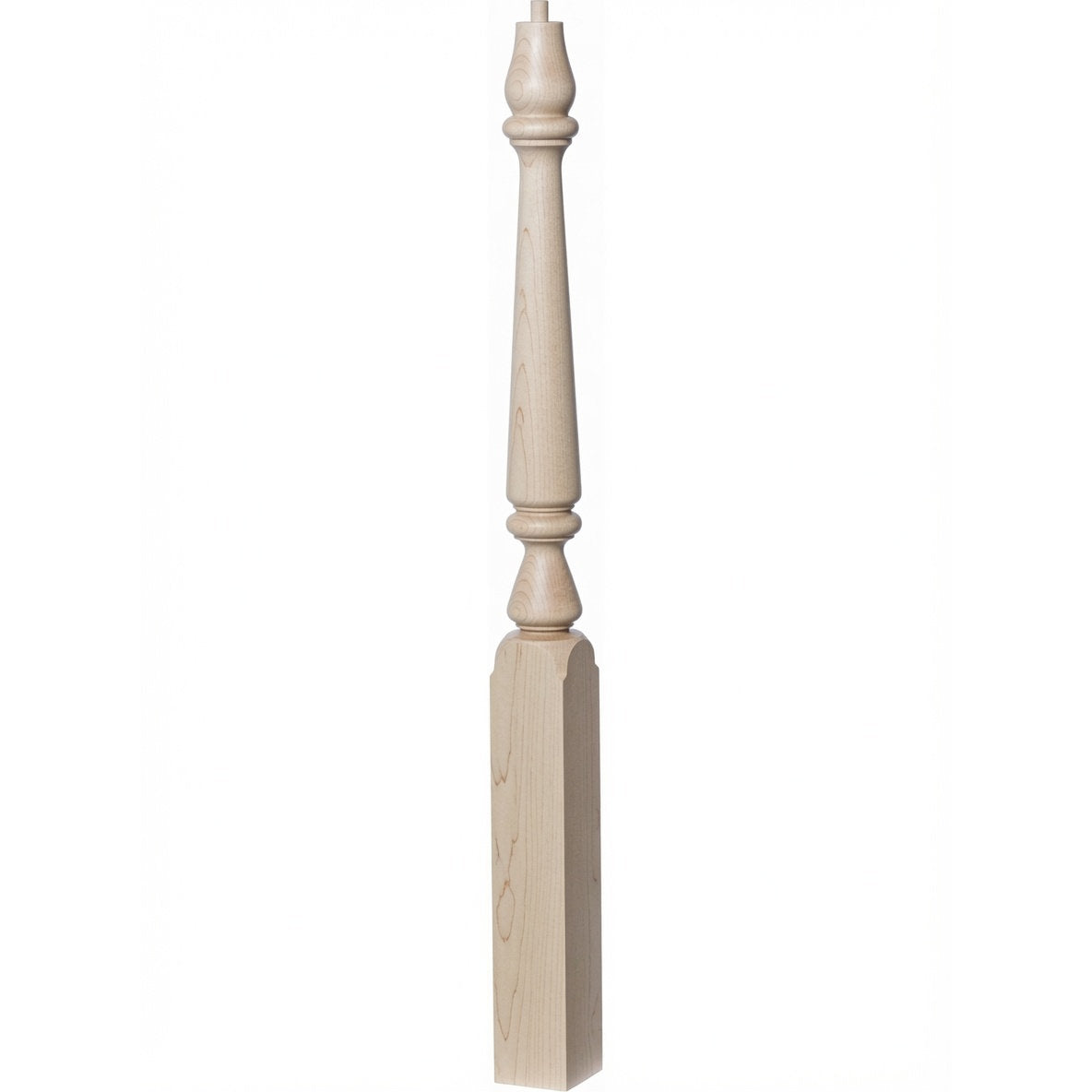 4810 (48") or 4815 (60") Ohio Pin Top Plain Newel Post, Hard Maple