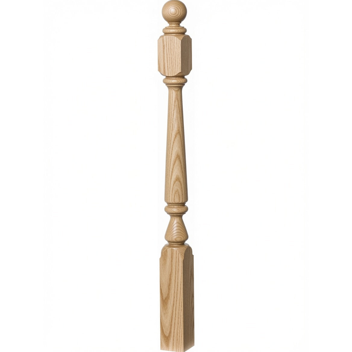 4840 (48"), 4842 (60"), or 4848 (72") Ohio Ball Top Newel Post, Ash