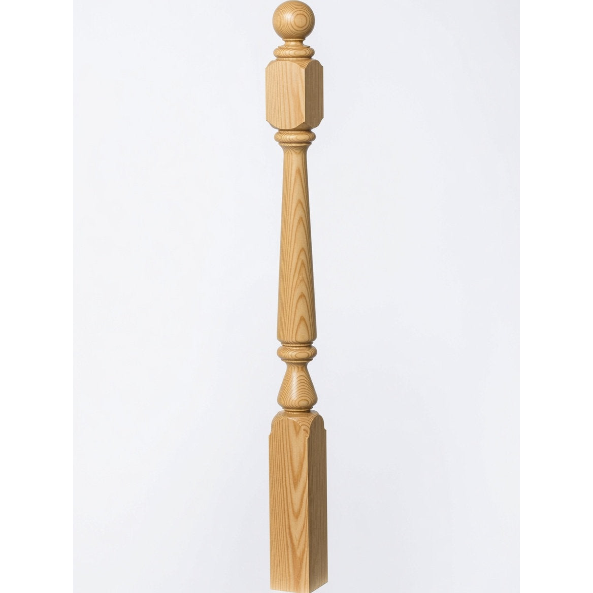 4840 (48"), 4842 (60"), or 4848 (72") Ohio Ball Top Newel Post, Yellow Pine