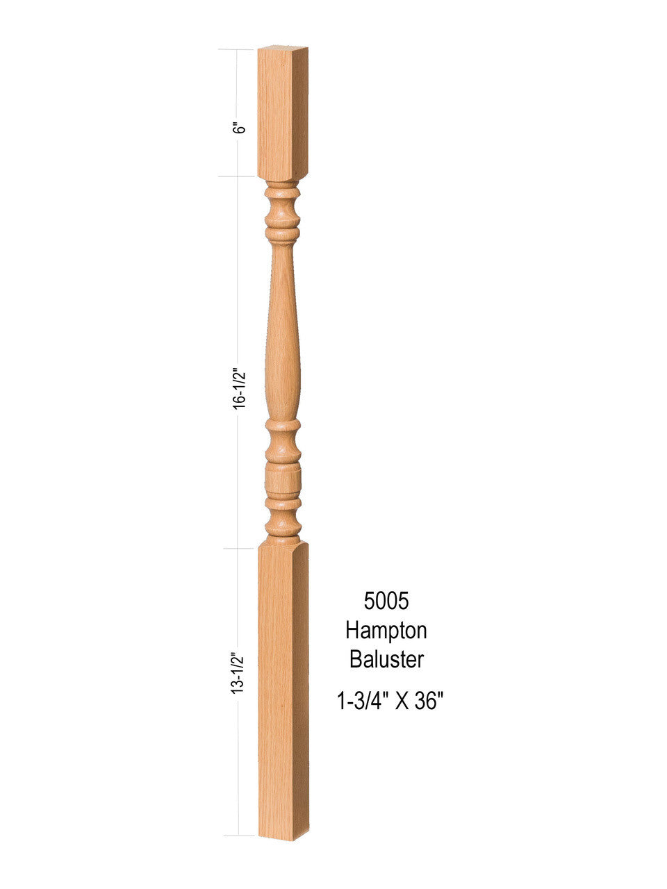 5005 36" Hampton Square Top Baluster