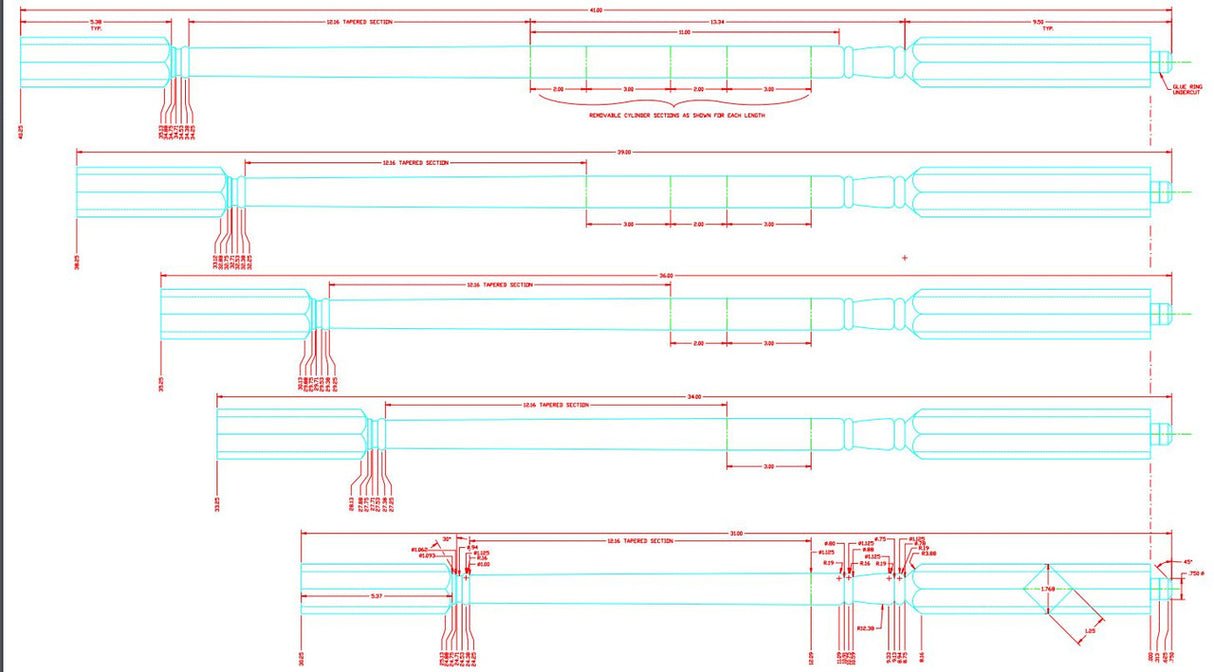 C-5070 31" Colonial Square Top Baluster CADD