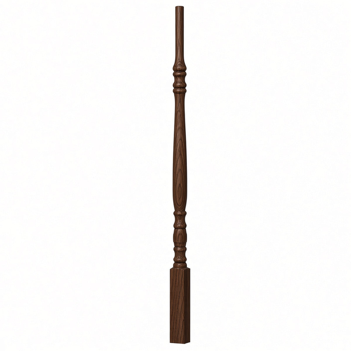 5134 (1-1/4" x 34"),5138 (1-1/4" x 38"), or 5142 (1-1/4" x 42") Hampton Elegant Rise Stair Balusters, Walnut
