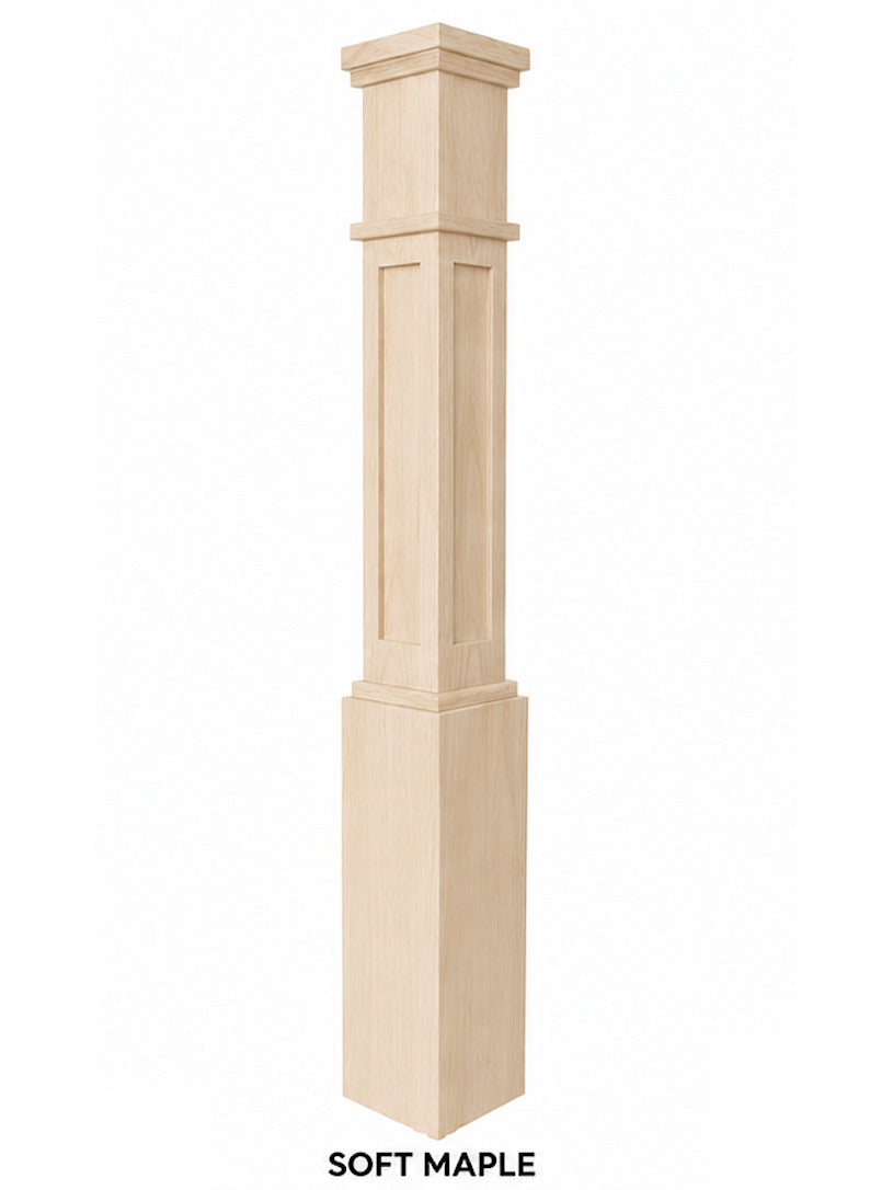 MFP-4091 Actual Flat Panel Mission-Style Box Newel Post