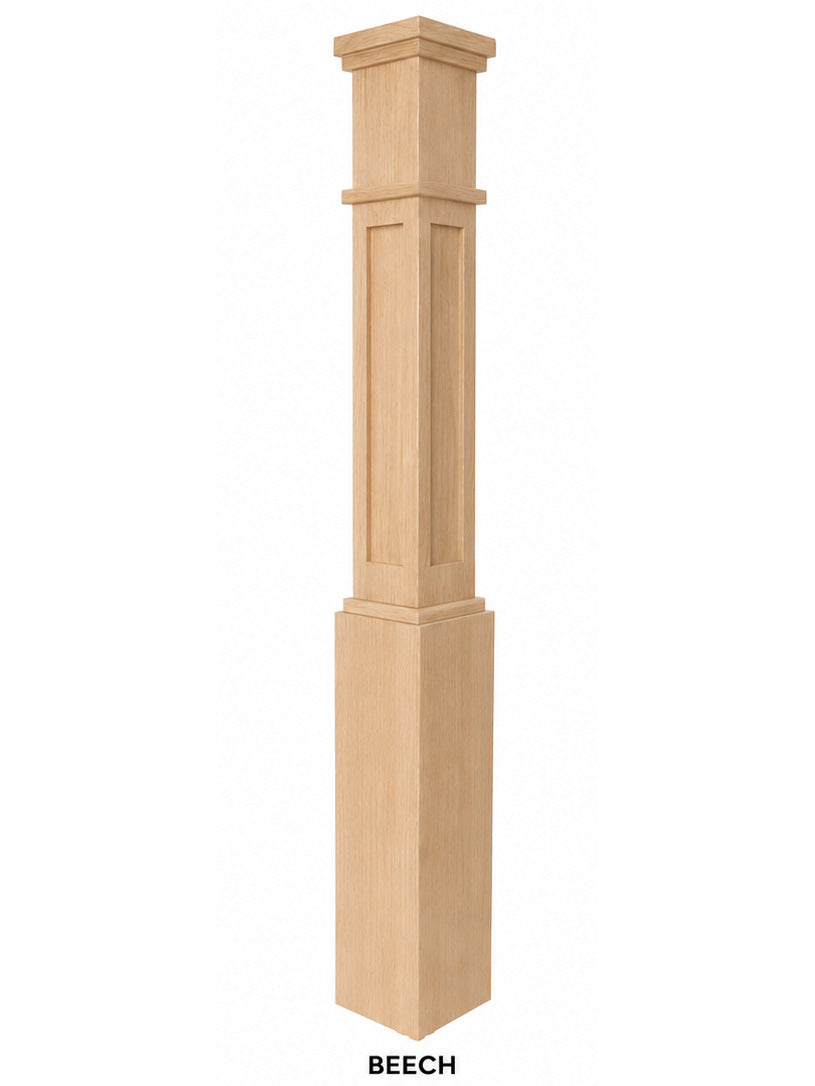 MFP-4091 Actual Flat Panel Mission-Style Box Newel Post