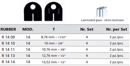 E21400000 316 Stainless Steel Glass Clamp 1 3/4" x 2 31/64" for Flat surface
