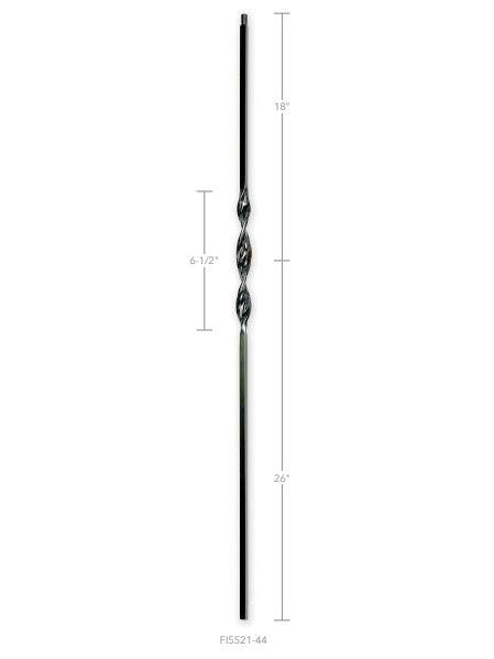 FIH5521-44 Hollow Single Ribbon Iron Baluster