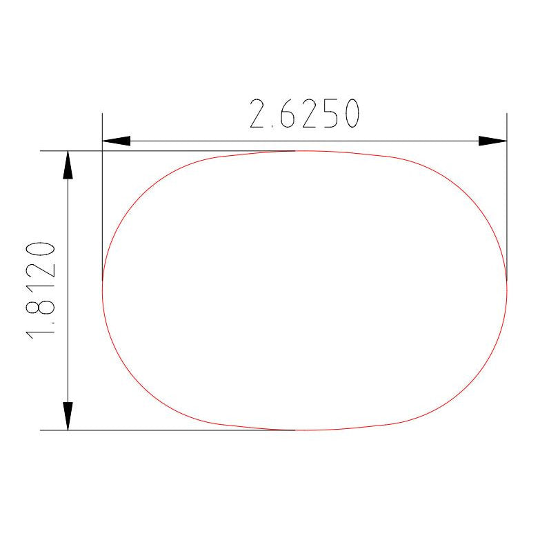 5600 2-3/8" x 1-7/8" Oval Handrail, Full Oval CADD