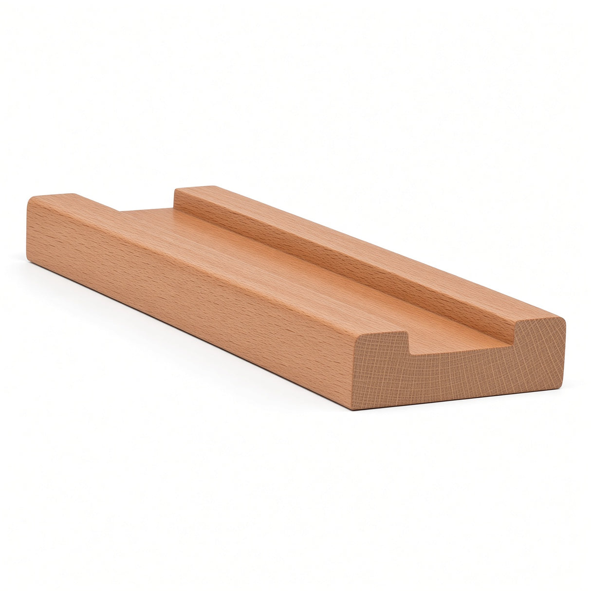 6000S 3/4" x 2-1/2" Contemporary Shoerail, Plowed 1-1/4", Beech