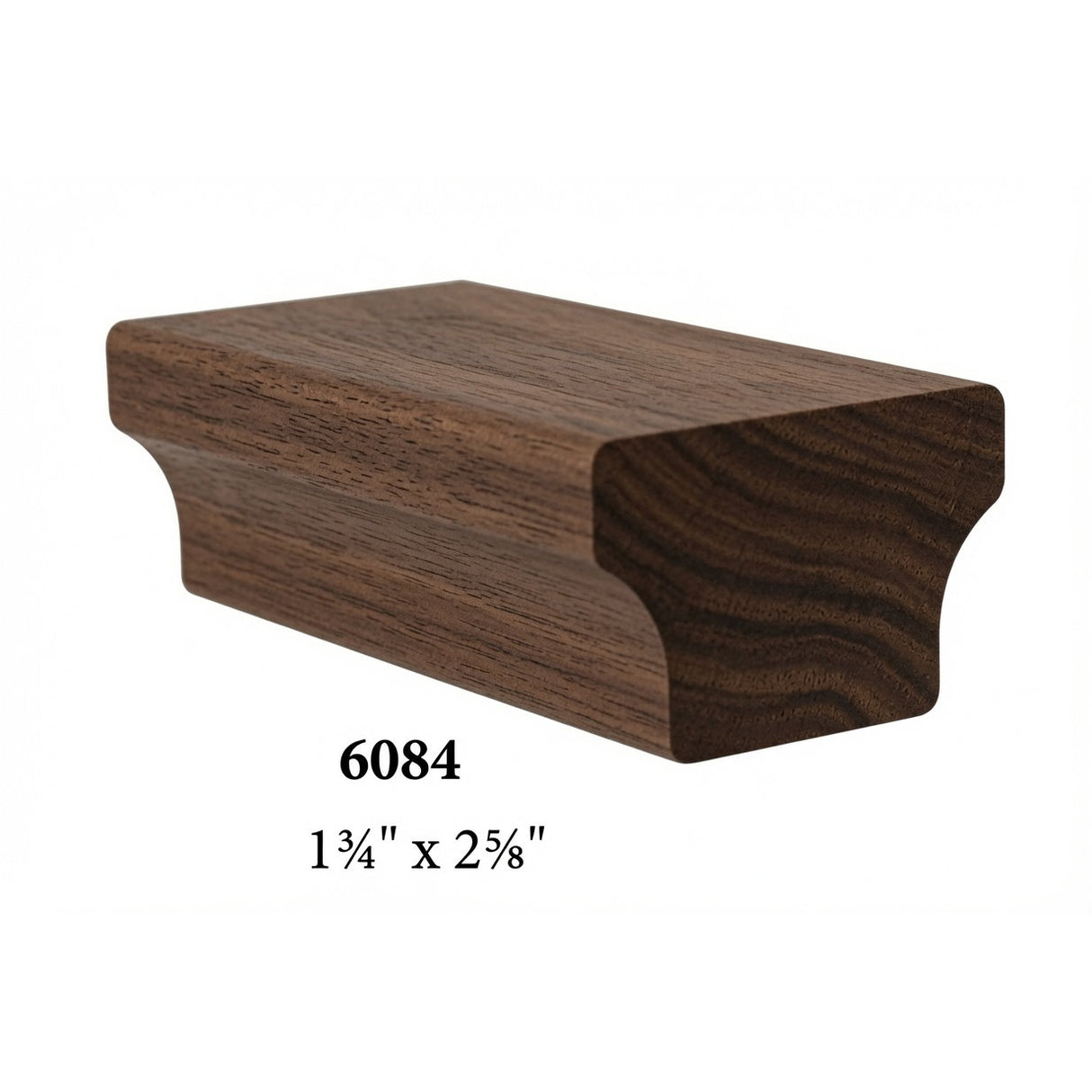 6084 2-5/8" Wide x 1-3/4" Tall Handrail, Walnut