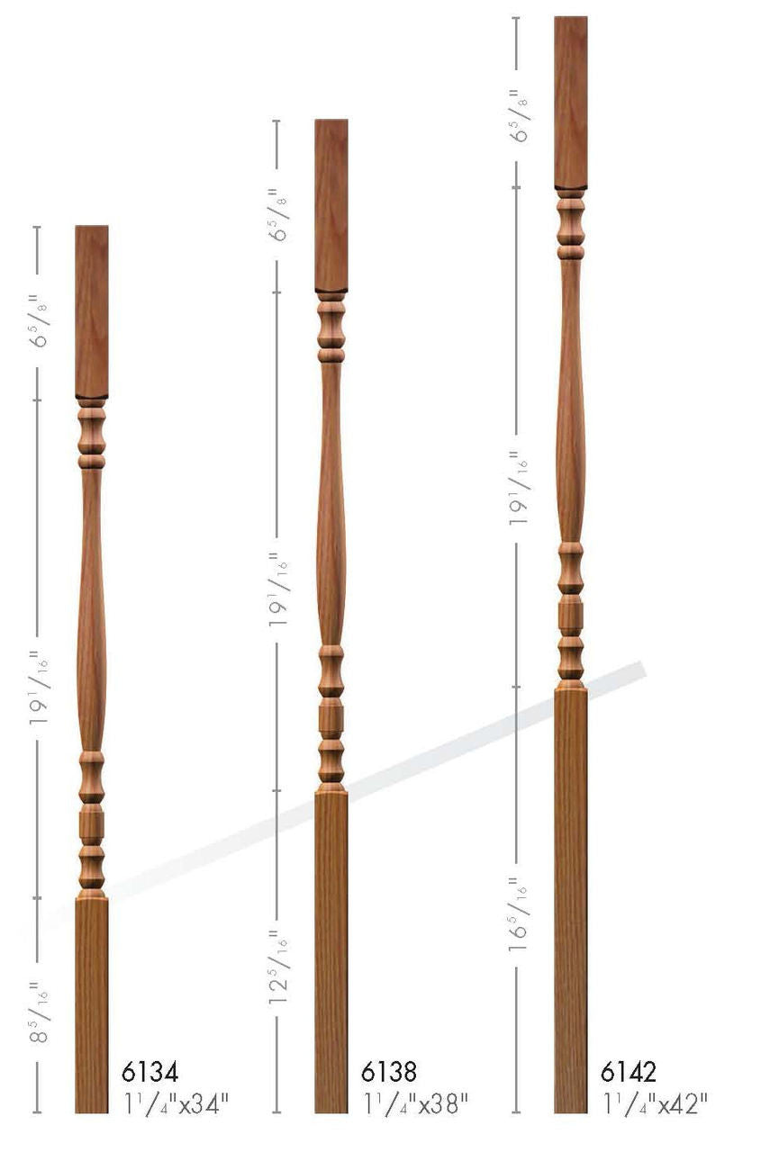 6142 42" Hampton Square Top Elegant Rise Baluster