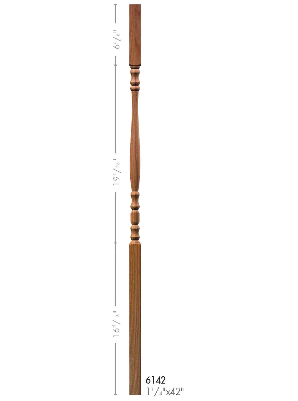 6142 42" Hampton Square Top Elegant Rise Baluster