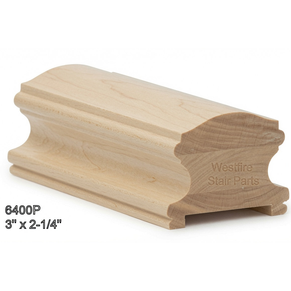 6400P Plowed 3" x 2-1/4" Handrail, Birch