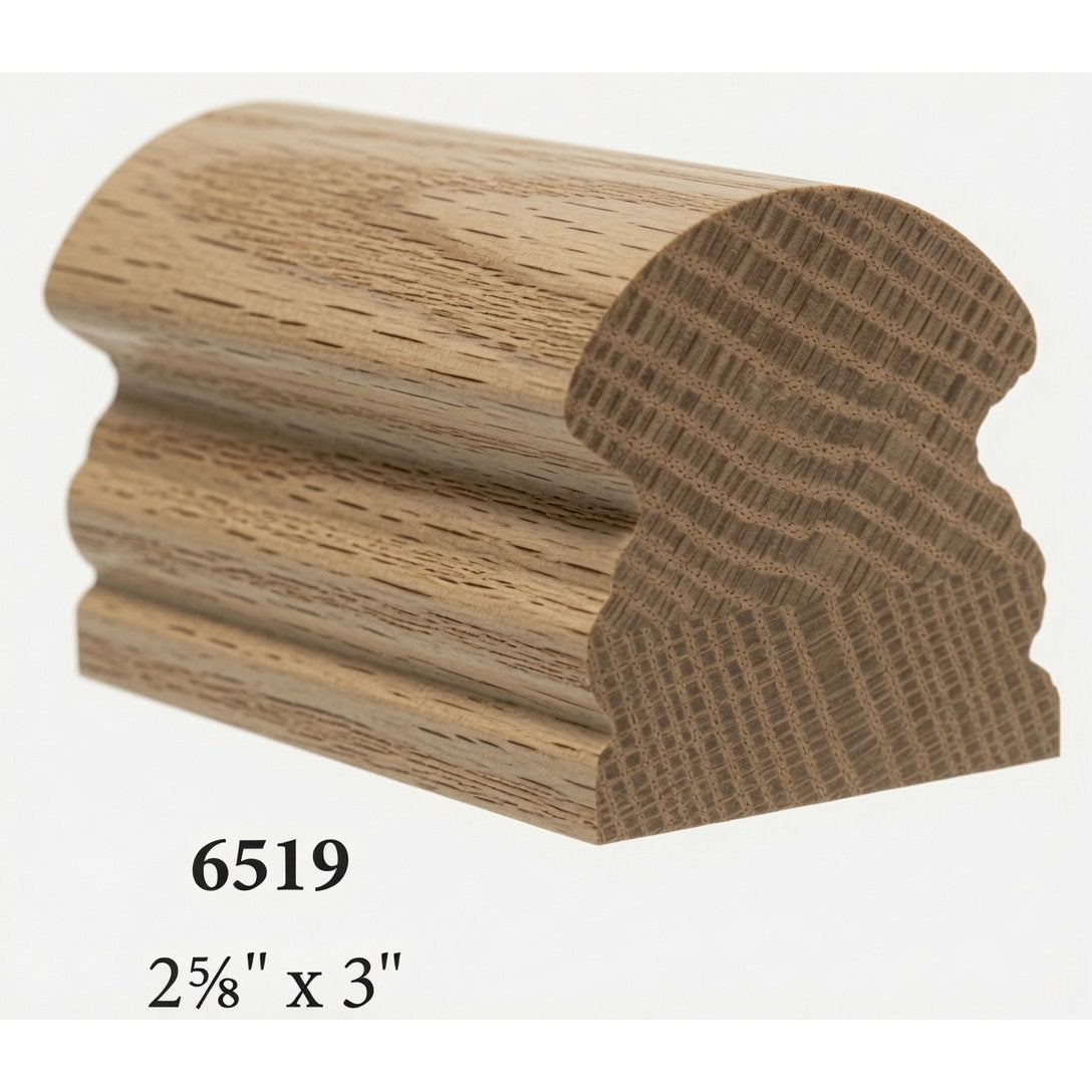 6519 2-5/8" x 3" Traditional Handrail, Ash