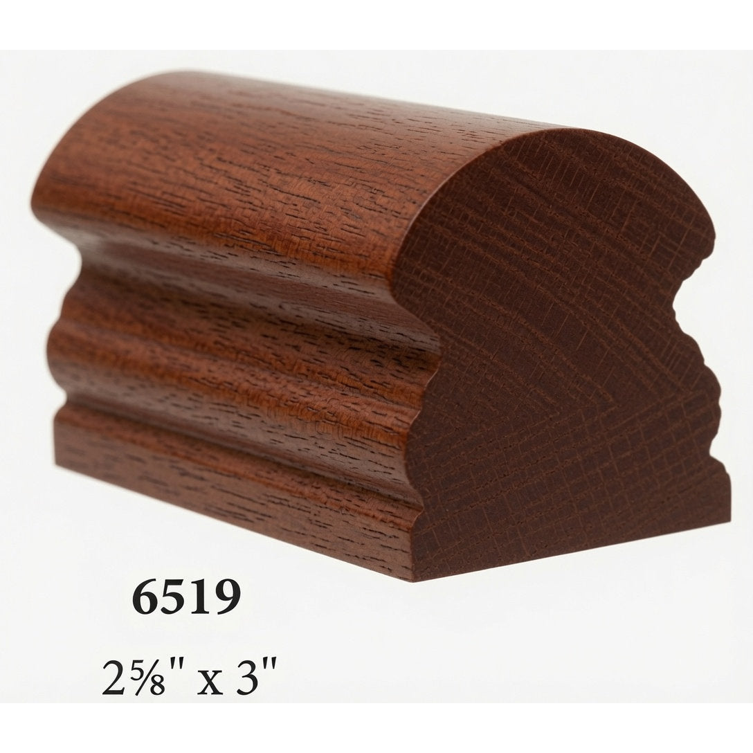 6519 2-5/8" x 3" Traditional Handrail, Mahogany