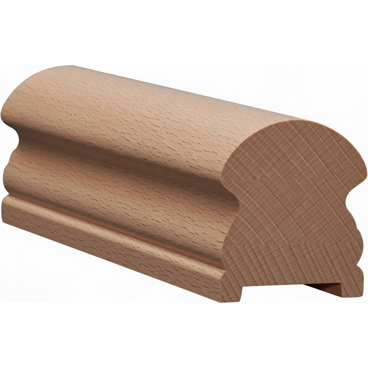 6519P 2-5/8" x 3" Plowed Traditional Handrail, Beech