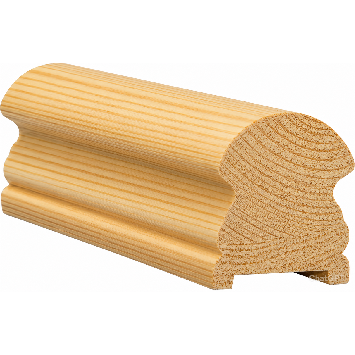 6519P 2-5/8" x 3" Plowed Traditional Handrail, Yellow Pine