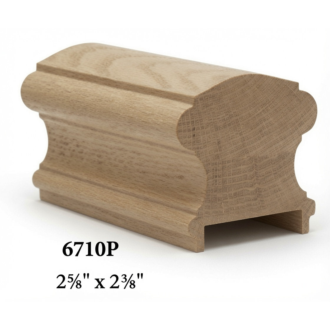 6710P 2-5/8" x 2-3/4" Traditional Plowed Handrail, White Oak