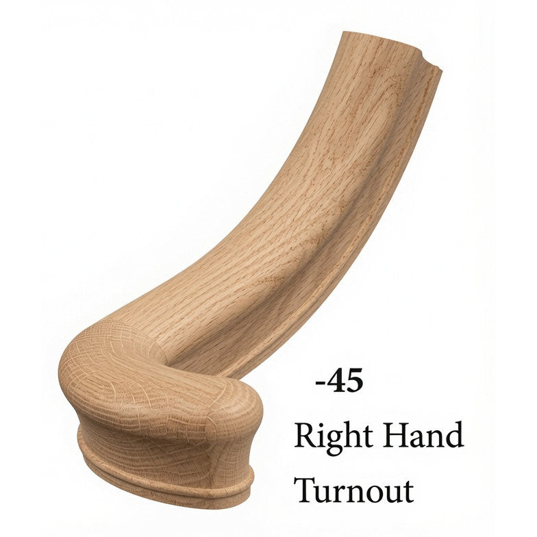 7045 Right Hand Large Turnout - Red Oak