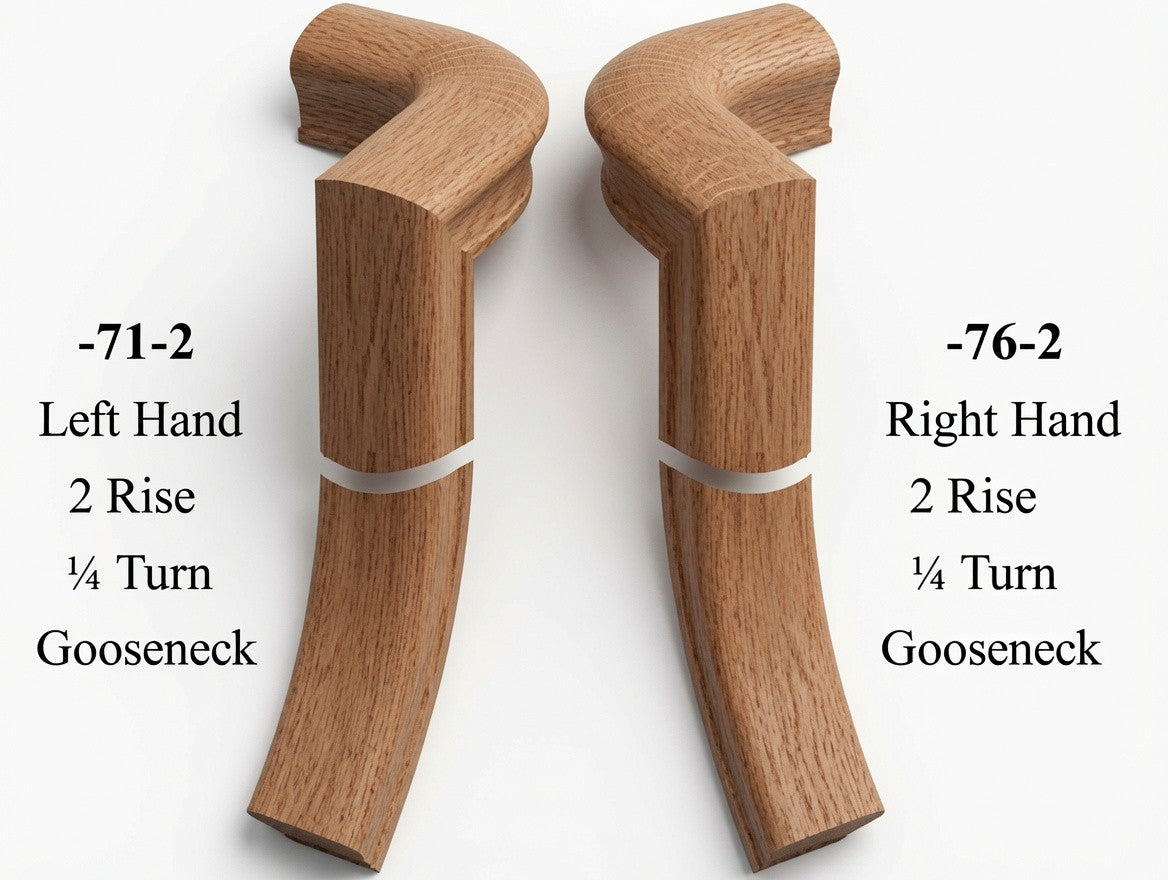 7071 or 7076 Left Hand or Right Hand Goosenecks - Red Oak