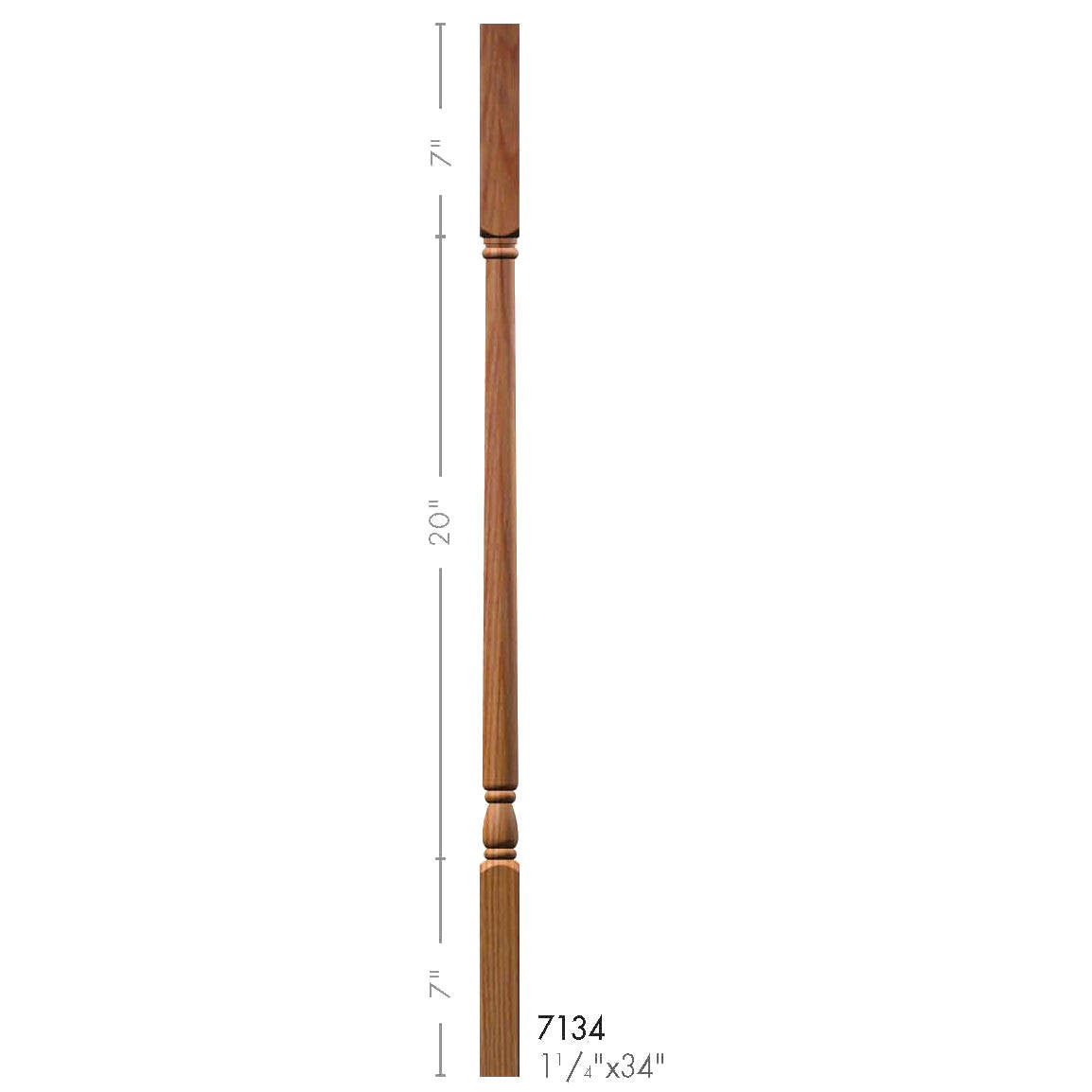 7134 34" Colonial Elegant Rise Baluster