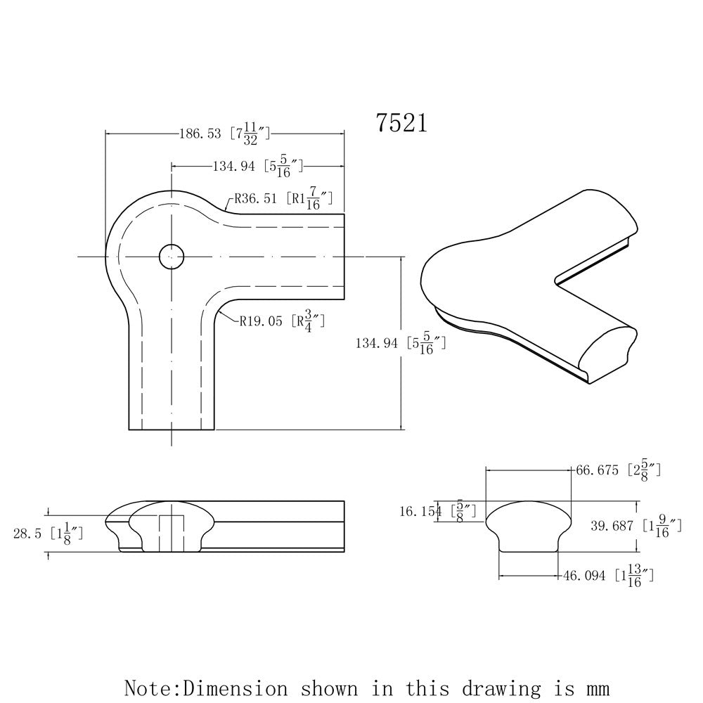 HF-7521 Quarter-Turn Newel Cap CADD