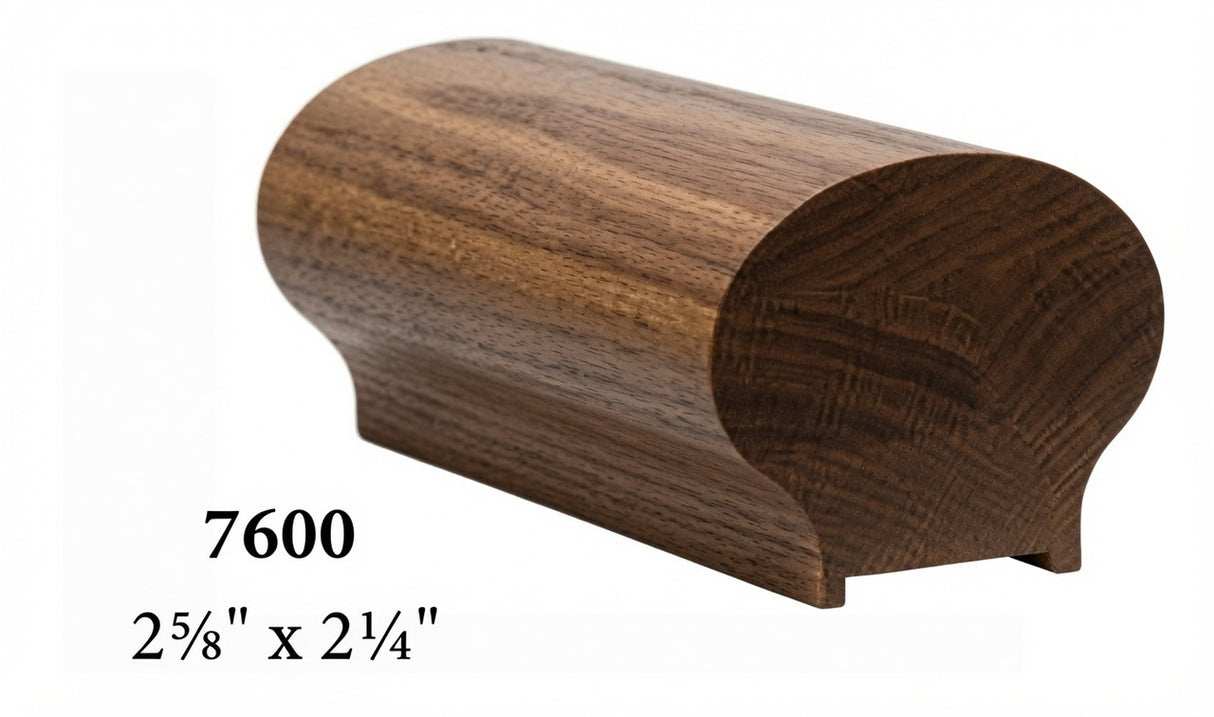 7600P Plowed Walnut Handrail