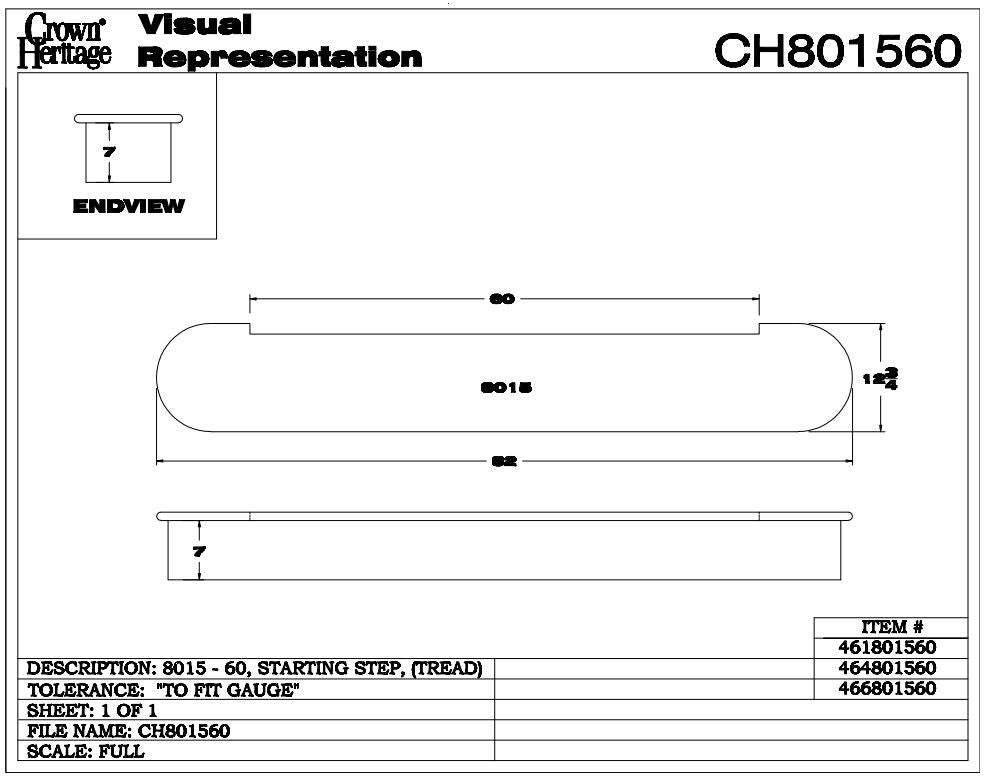 CH-8015 54" Double Bullnosed Starting Step CADD