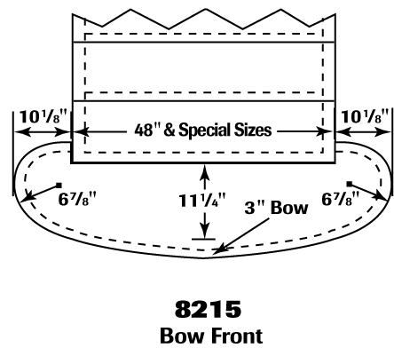 8215 48" Bow Front Double Bullnose Starting Step