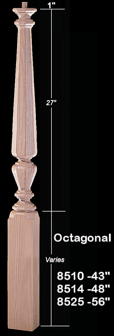 8525 56" Universal Jefferson Newel Post