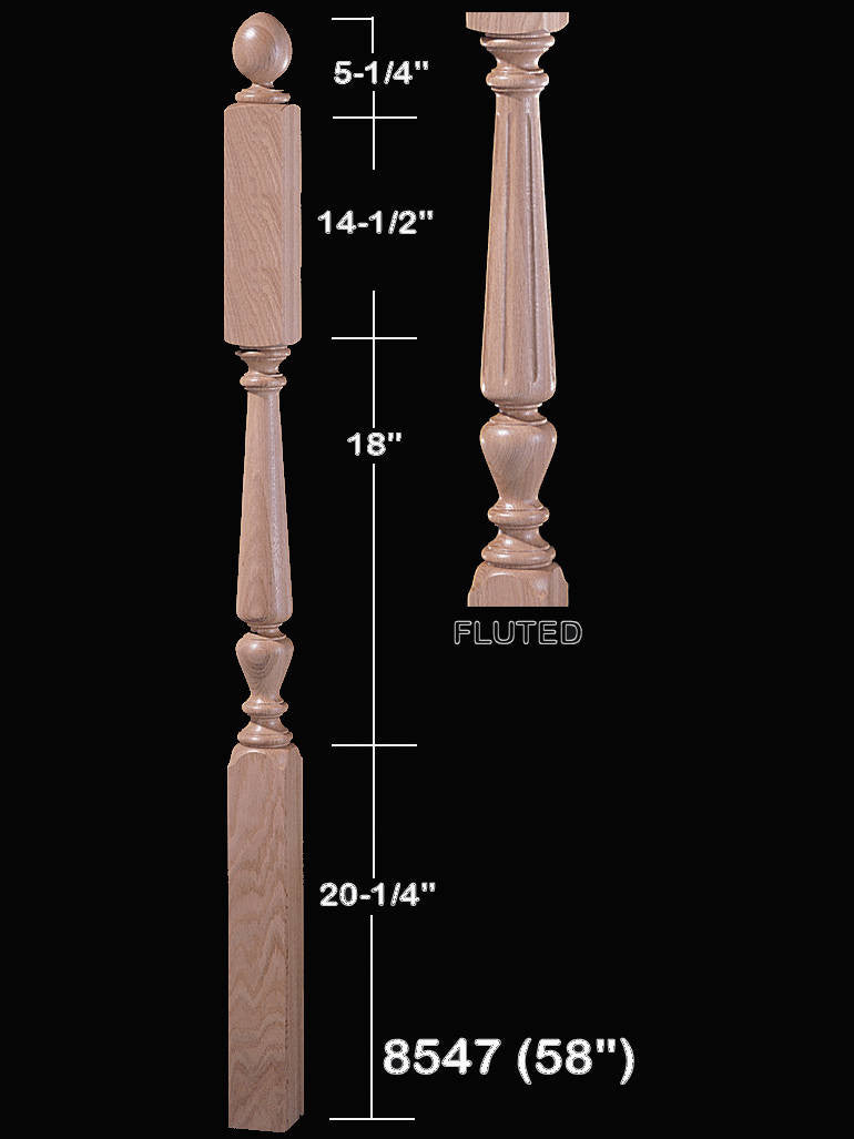 8547 Intermediate Landing Jefferson Newel Post Fluted