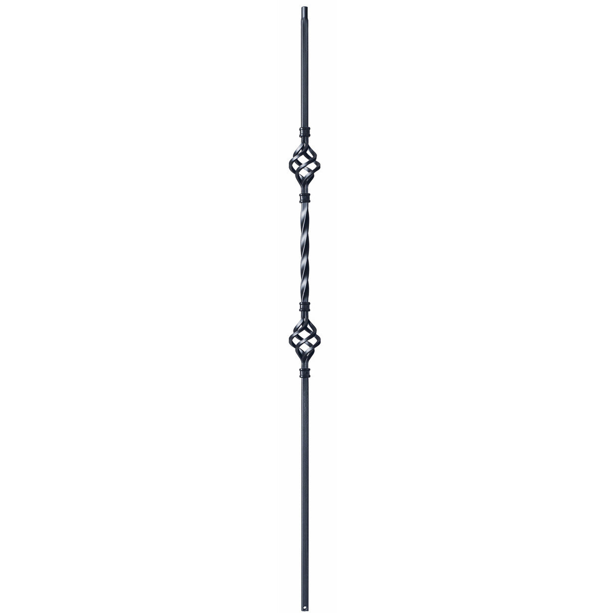 SP-9004TB Satin Black Double Basket Tubular Steel Baluster