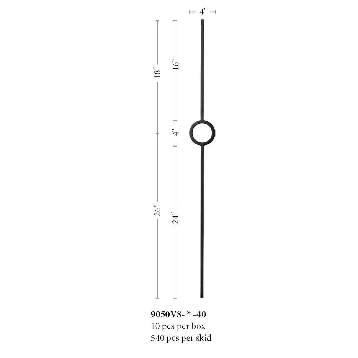 9050VS Single Ring Contemporary Baluster